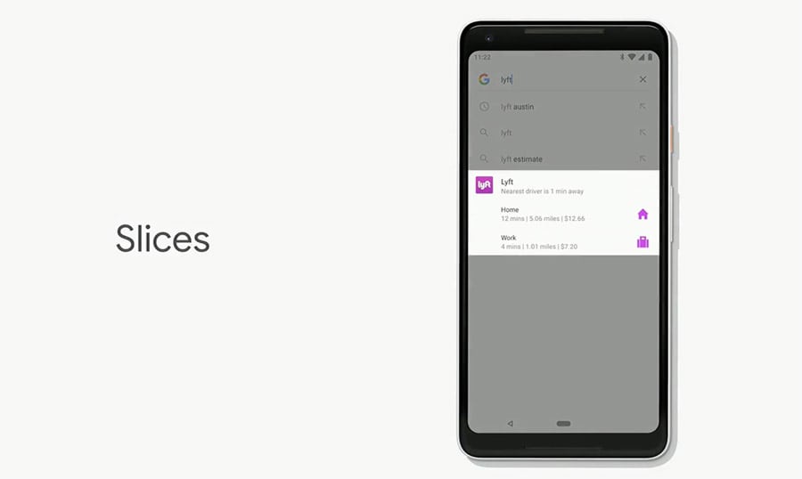 App Slices showcased at Google I/O 2018